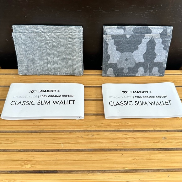 To the Market Classic Slim Wallet canvas cardholder 2 pattern organic cotton NWT - Picture 1 of 11